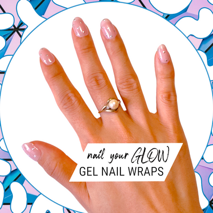 TOUGHER THAN I LOOK - 20 Gel Nail Wraps by Nail Your GLOW (Pink Silver Nail Art)