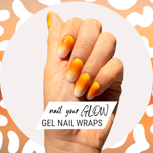 SUNRISE OMBRÉ - 20 Gel Nail Wraps by Nail Your GLOW (Yellow, Orange White Candy corn Ombré)