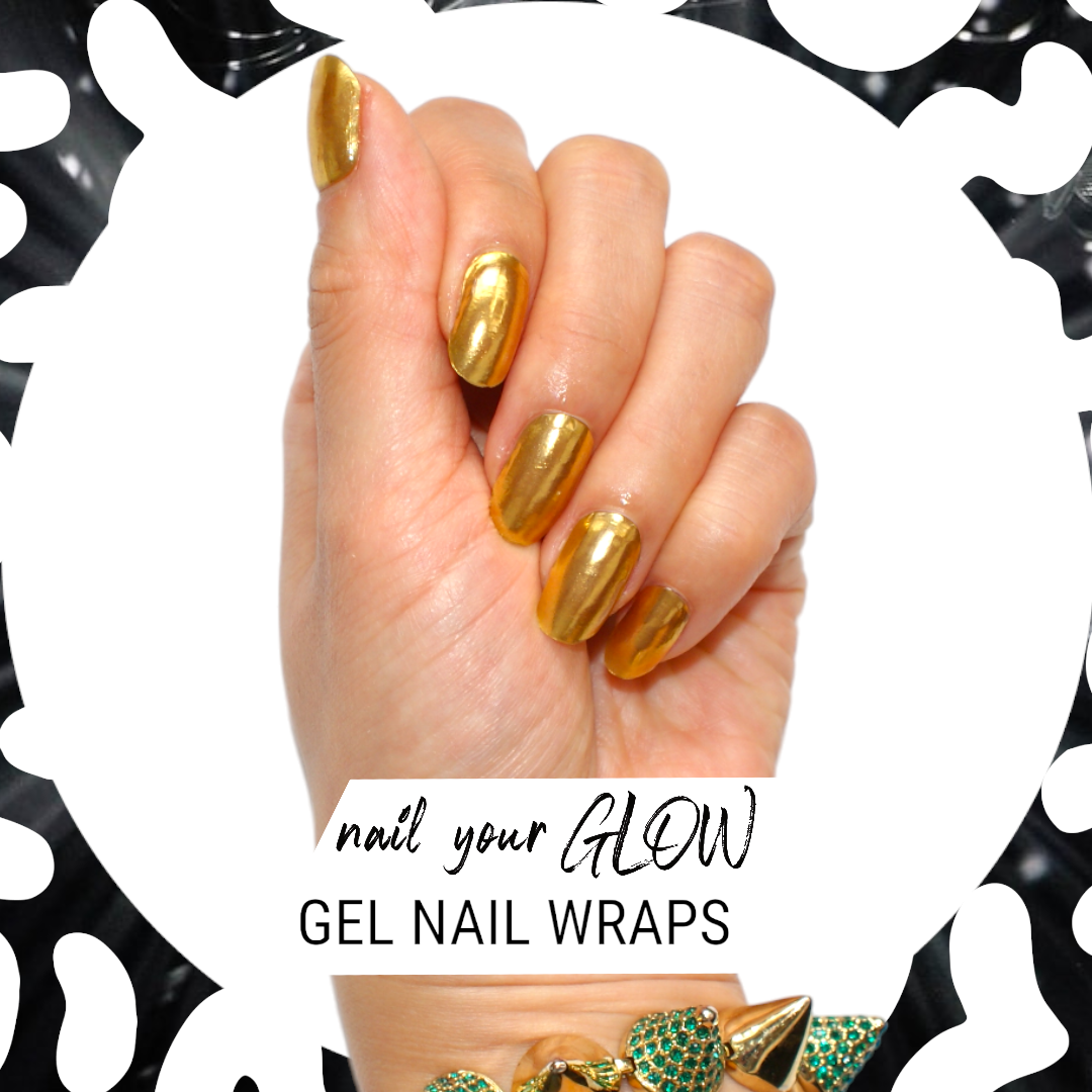 YAS QUEEN! - 20 Gel Nail Wraps by Nail Your GLOW (Gold Chrome)