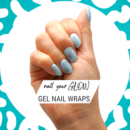 I PUT THE STAR IN STARTING OVER - 20 Gel Nail Wraps by Nail Your GLOW (Iridescent blue stars)