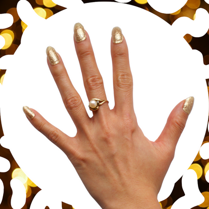 MY FANS ARE WAITING - 20 Gel Nail Wraps by Nail Your GLOW (Gold Glitter)