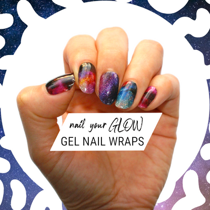 NOTHING IS IMPOSSIBLE - 20 Gel Nail Wraps by Nail Your GLOW (Shimmery Cosmo)