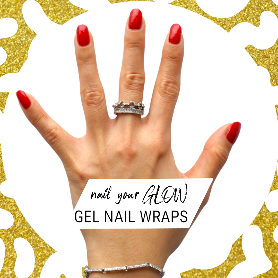 WE RUN THE WORLD - 20 Gel Nail Wraps by Nail Your GLOW (Bright Red)