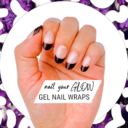 YOU GOT THIS! - 20 Gel Nail Wraps by Nail Your GLOW (Purple French Tip)