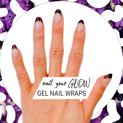 YOU GOT THIS! - 20 Gel Nail Wraps by Nail Your GLOW (Purple French Tip)