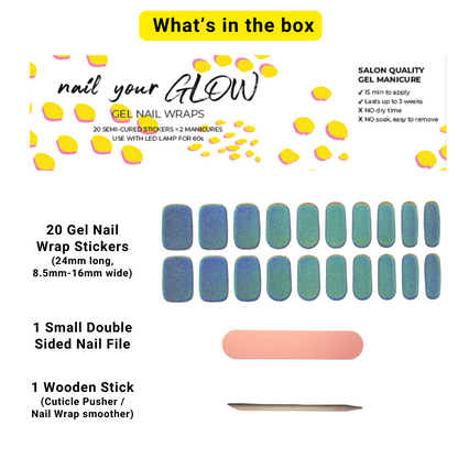 WATCH ME SHINE - 20 Gel Nail Wraps by Nail Your GLOW (Iridescent)
