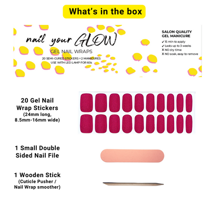 WORK IT - 20 Gel Nail Wraps by Nail Your GLOW (Dark Cherry Cat Eye Shimmer)