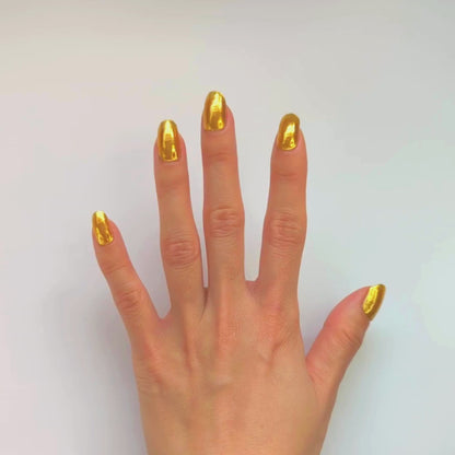 YAS QUEEN! - 20 Gel Nail Wraps by Nail Your GLOW (Gold Chrome)